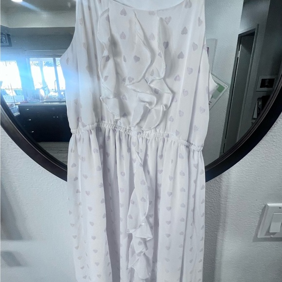 Disney Other - Disney White Heart Pattern Kids Dress Girls Large Princess